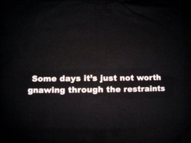 Some Days It`s Just Not Worth Gnawing Through The Restraints
