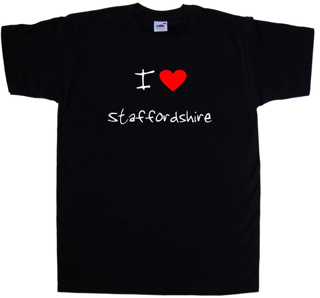 I Love Heart Staffordshire T-Shirt - Picture 1 of 1
